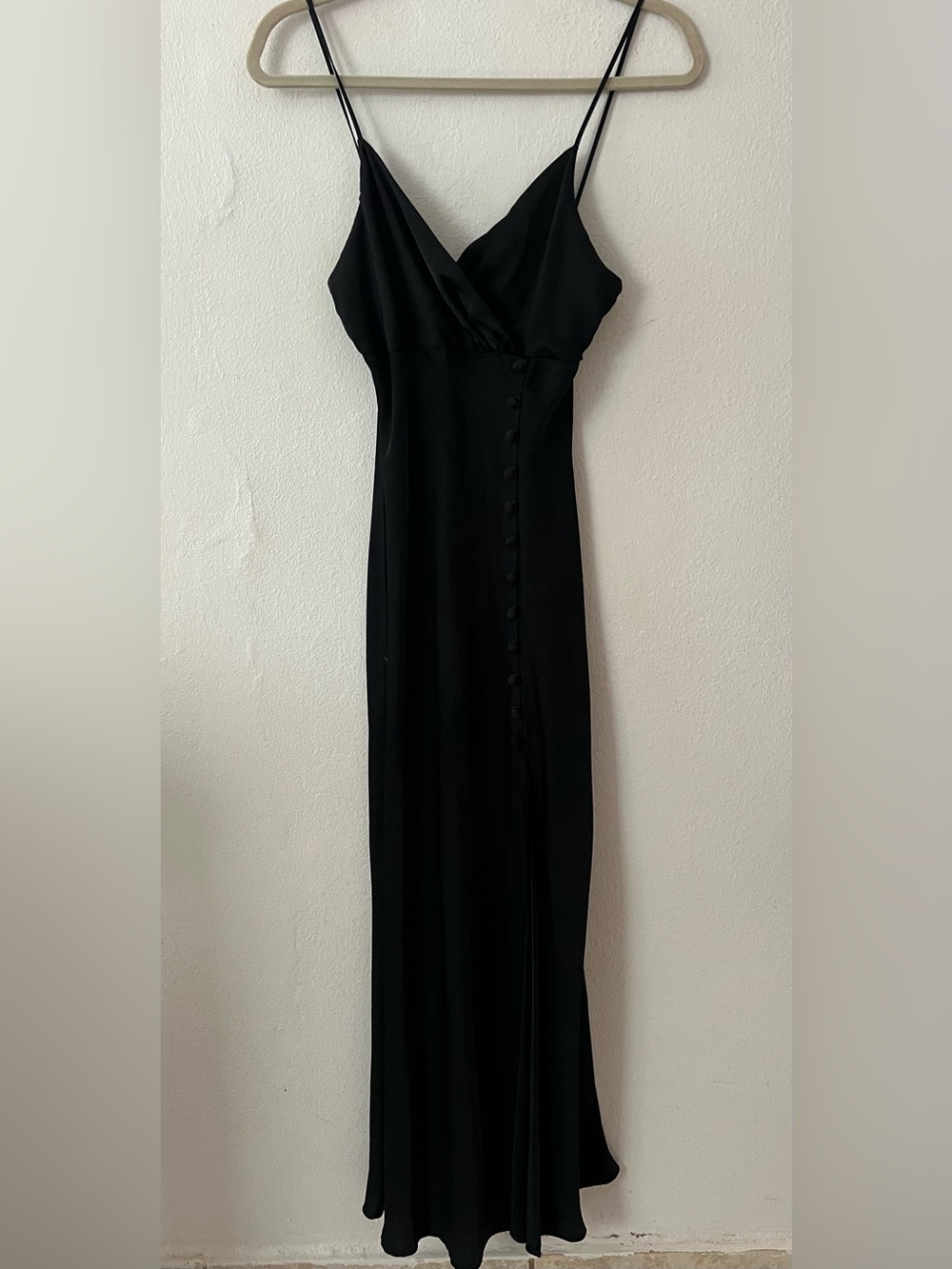 Zara Black Sleeveless Button-Front Maxi Gown